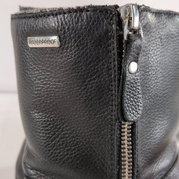 Cougar Vito-L Leather Boots Black Booties  8 Waterproof Side Zip Mid Calf Winter - Picture 15 of 16